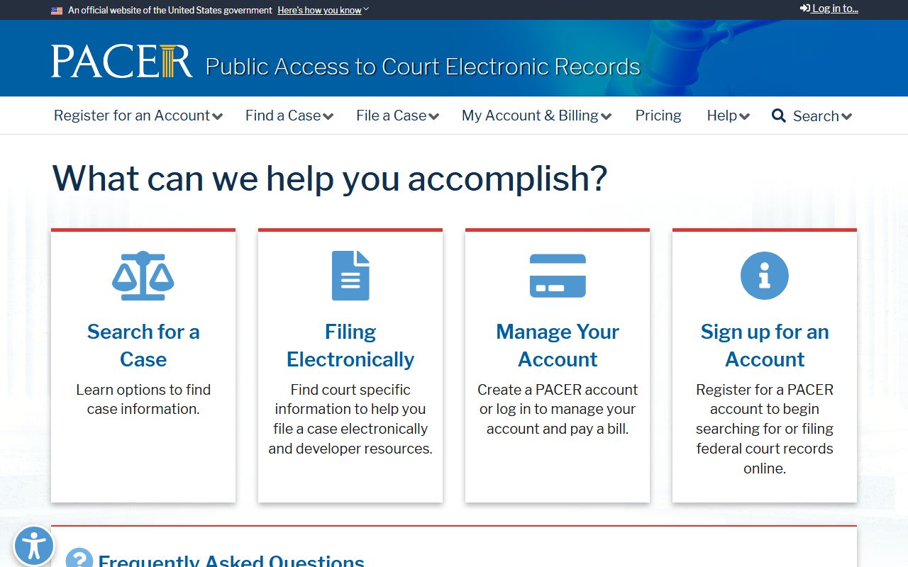 Warren County federal court dockets through the PACER public access portal