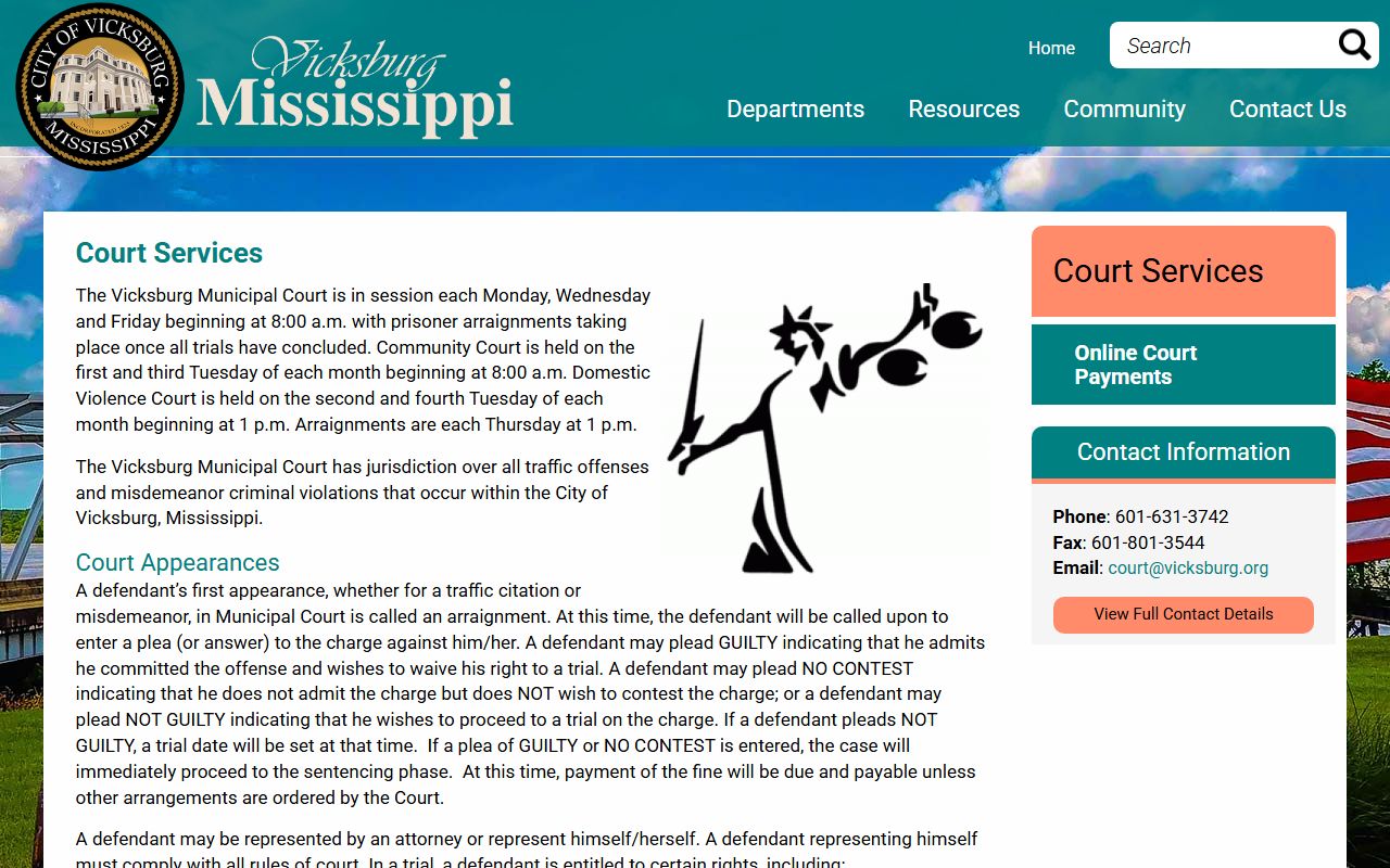 Warren County traffic court records city municipal court services page