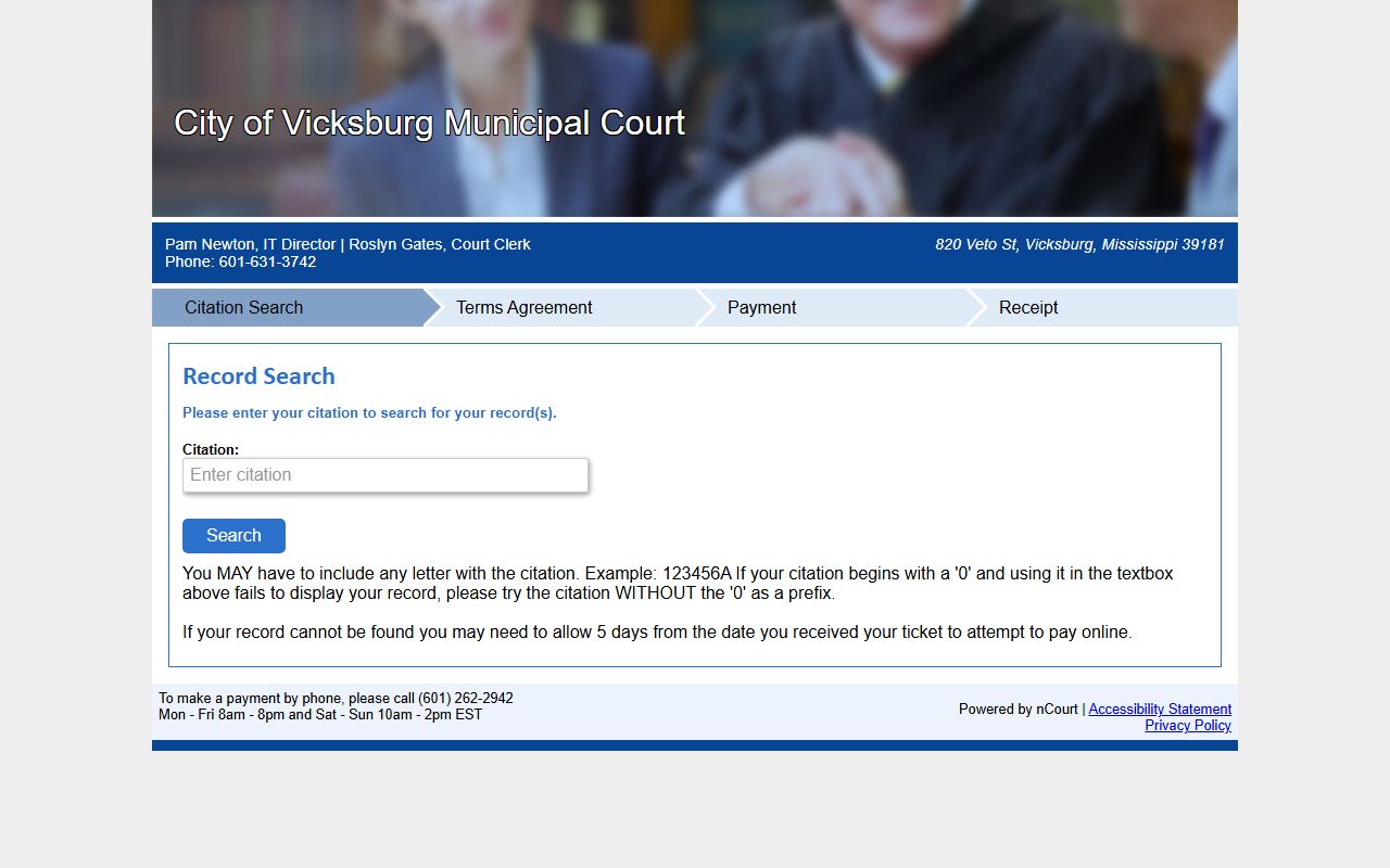 Warren County traffic court records online citation payment portal